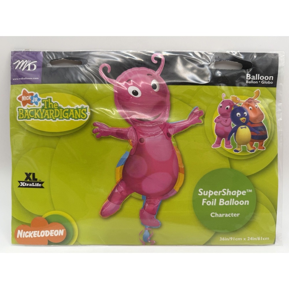 The Backyardigans Nick Jr 36 x 24 Super Shape Foil Balloon 2007 Uniqua New